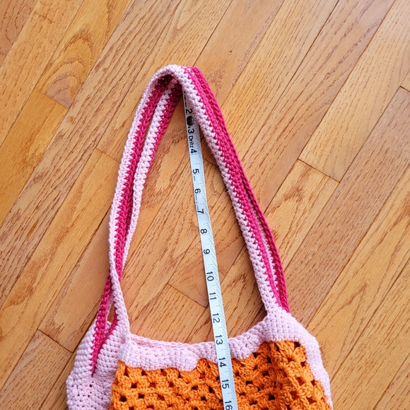Crochet Granny Square Market Bag Handmade - Picture 8 of 8